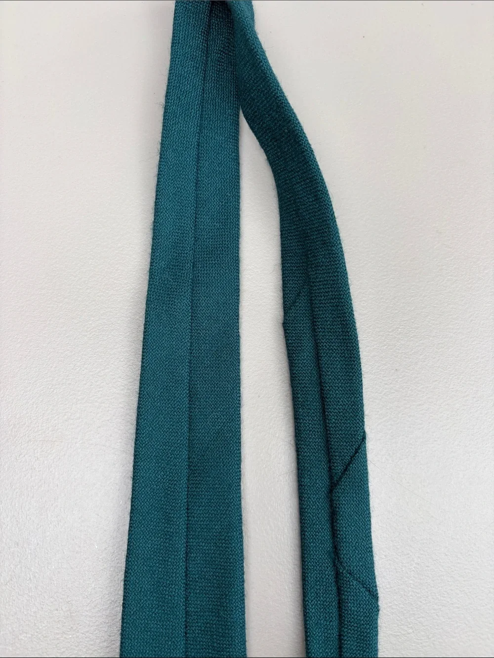 pure Scottish lambs wool Tie - Classic Formal Accessory Men's Solid Teal Woven